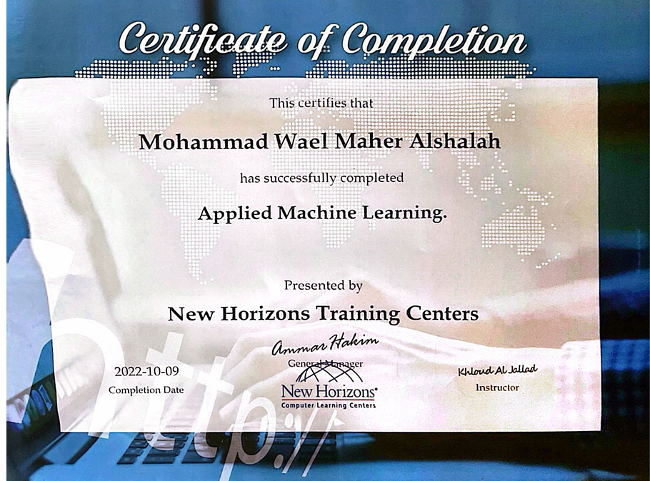 Machine Learning certificate